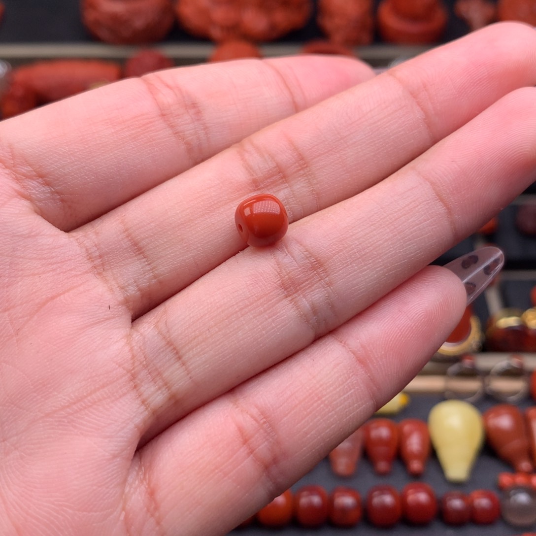 南红玛瑙未镶嵌老型单珠7+