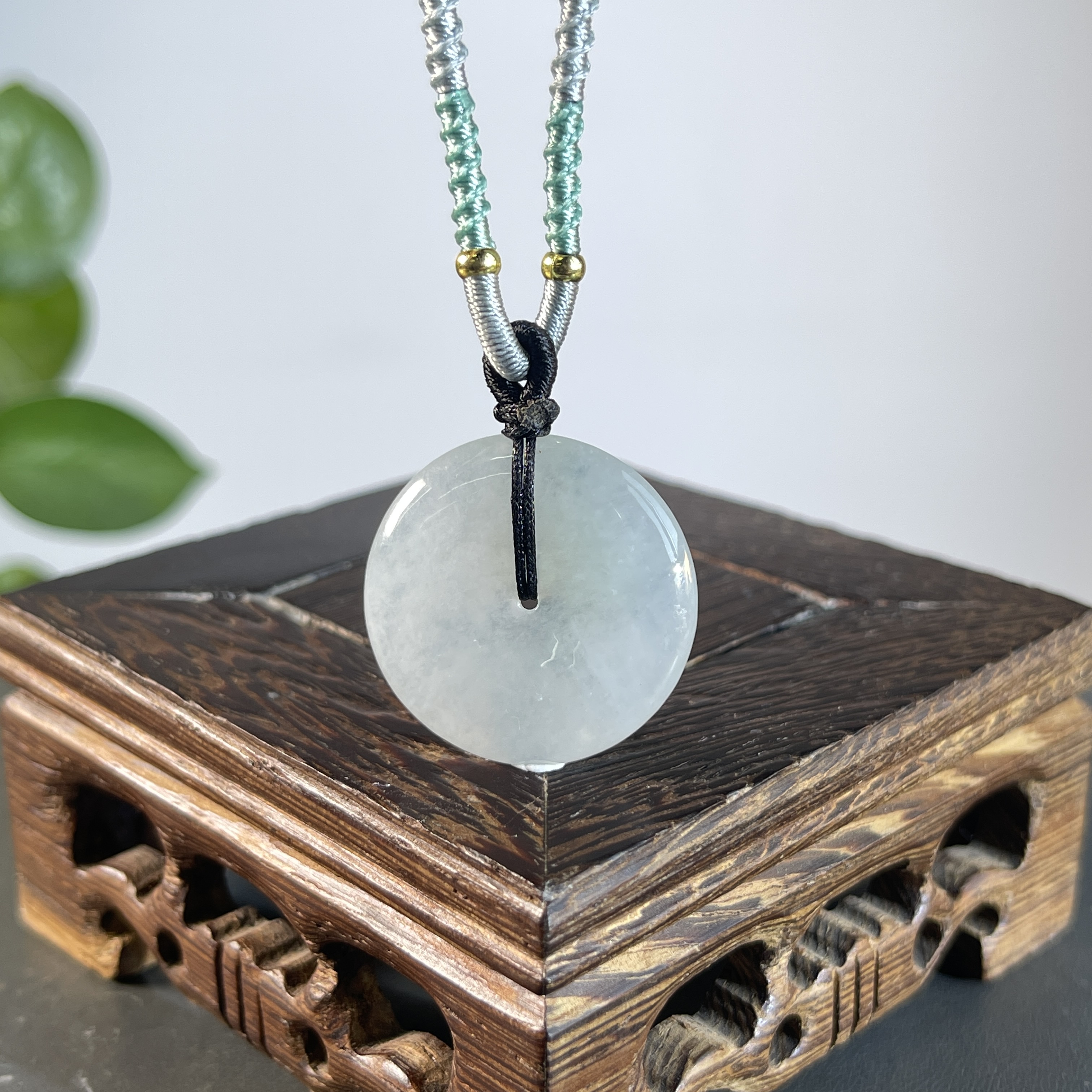 JSW31-74  天然缅甸A货翡翠  平安扣