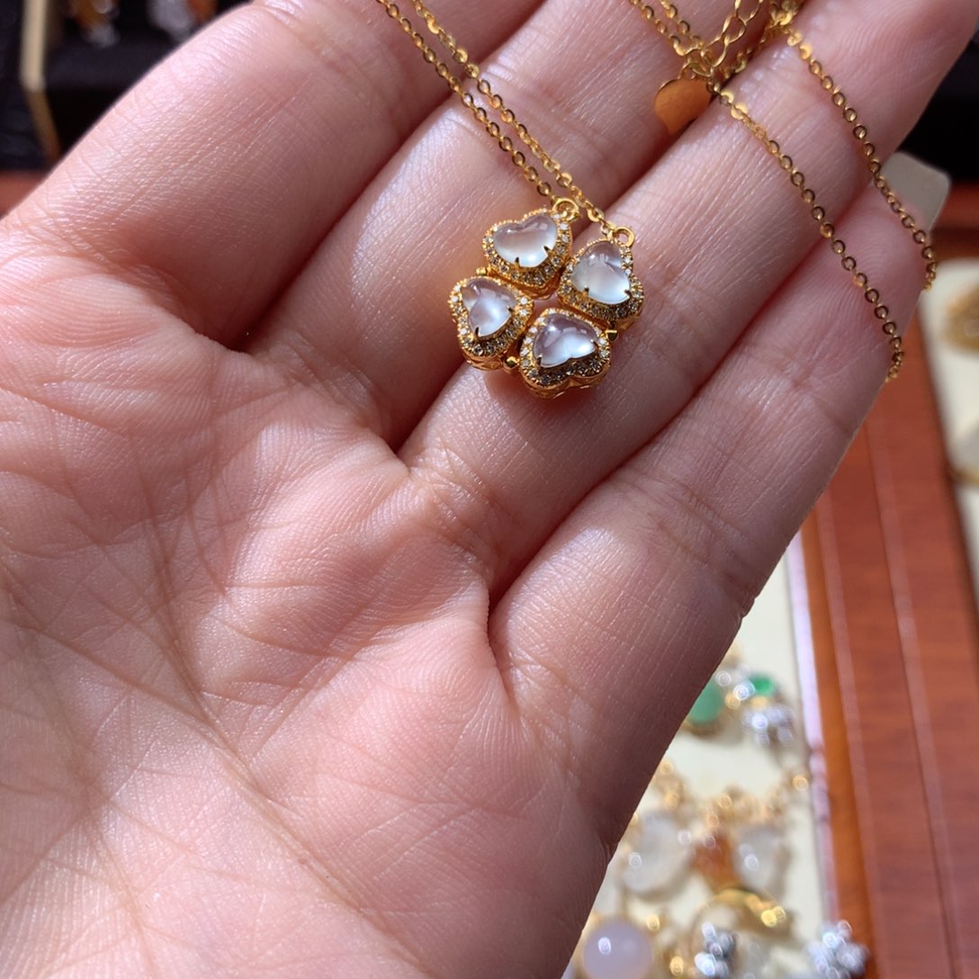 翡翠颈饰18K金镶嵌软*翡翠