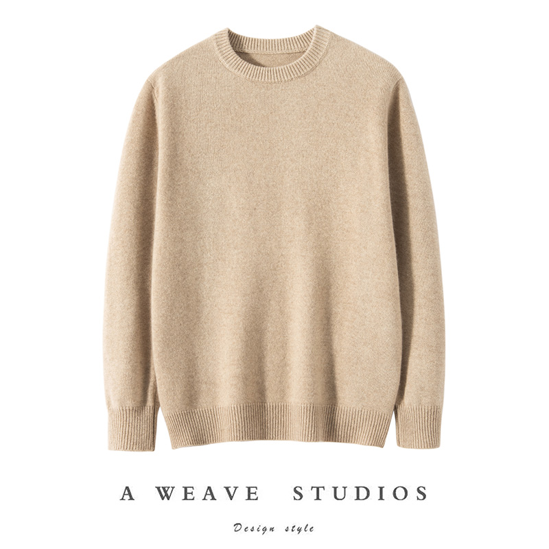 小山羊~加厚双股圆领男士羊绒衫实体高货一眼爱上