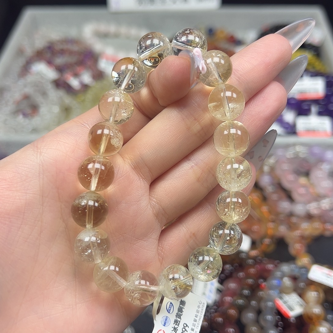 水晶手链未镶嵌卡11珍藏级冰透黄啊塞34