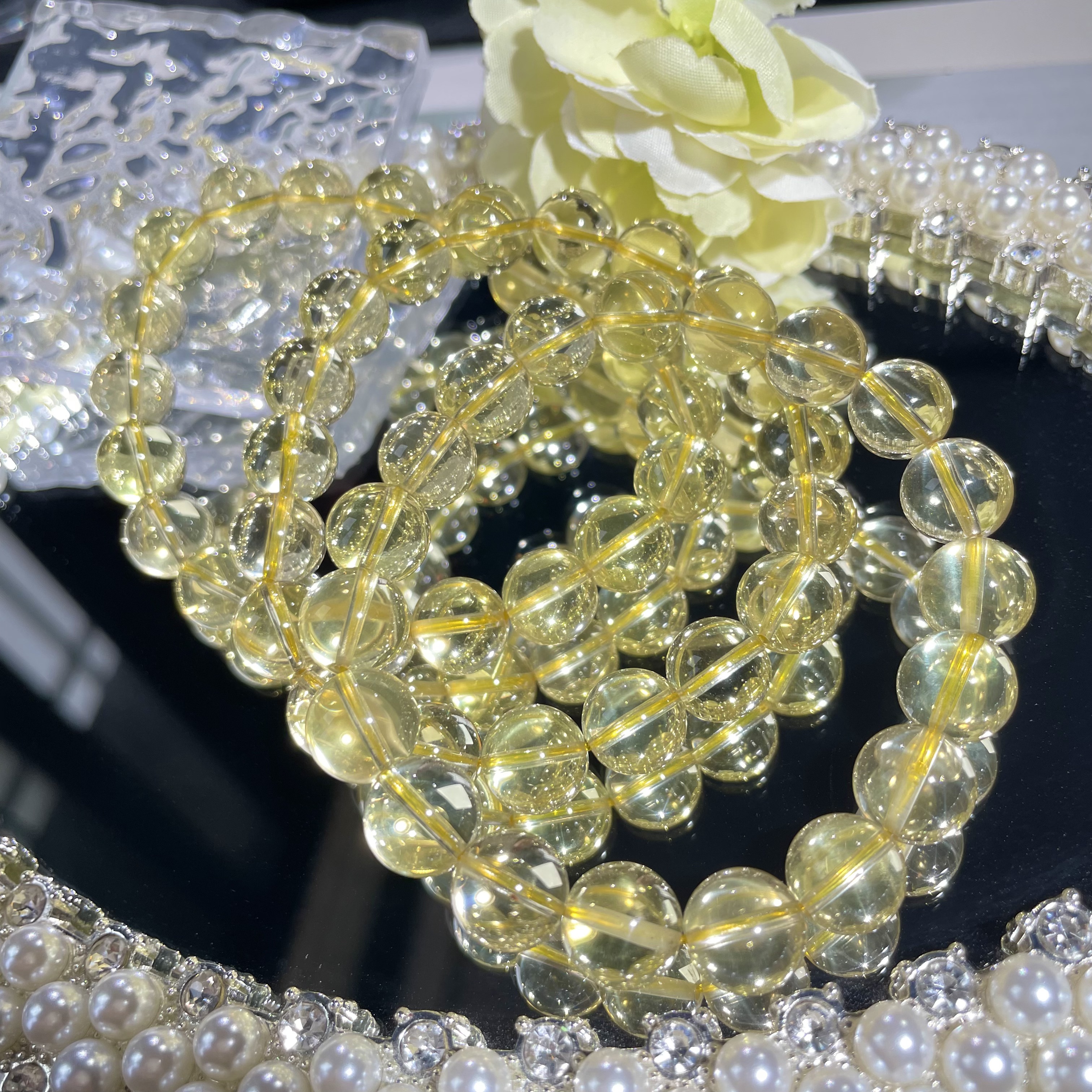 净体柠檬黄水晶10mm多样性发其一 KT25102812