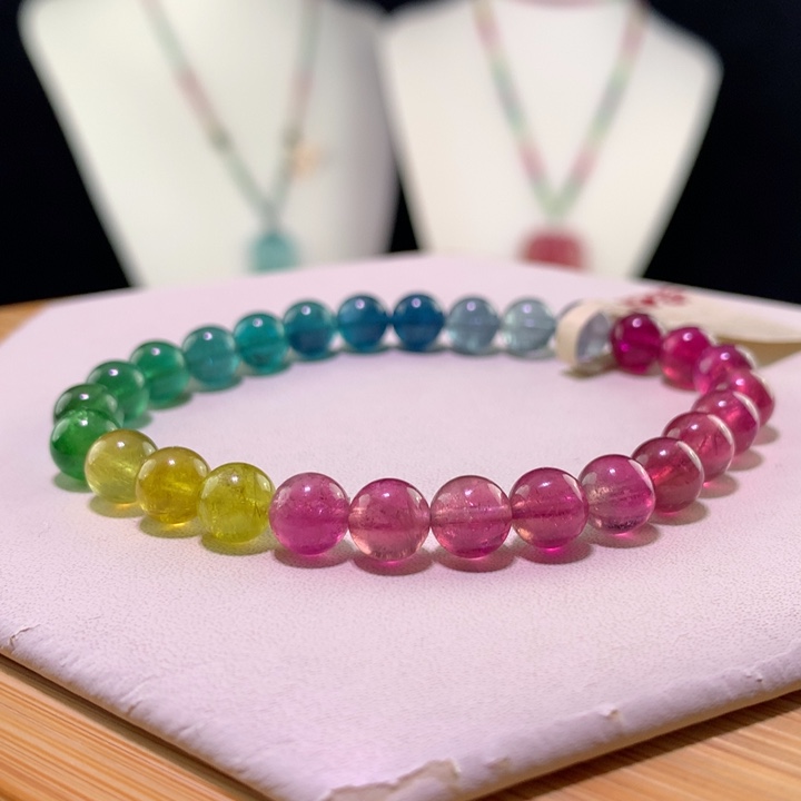 双色碧玺手链未镶嵌