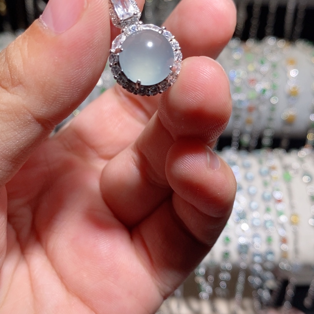 颈饰银S925镶嵌翡翠j j hu