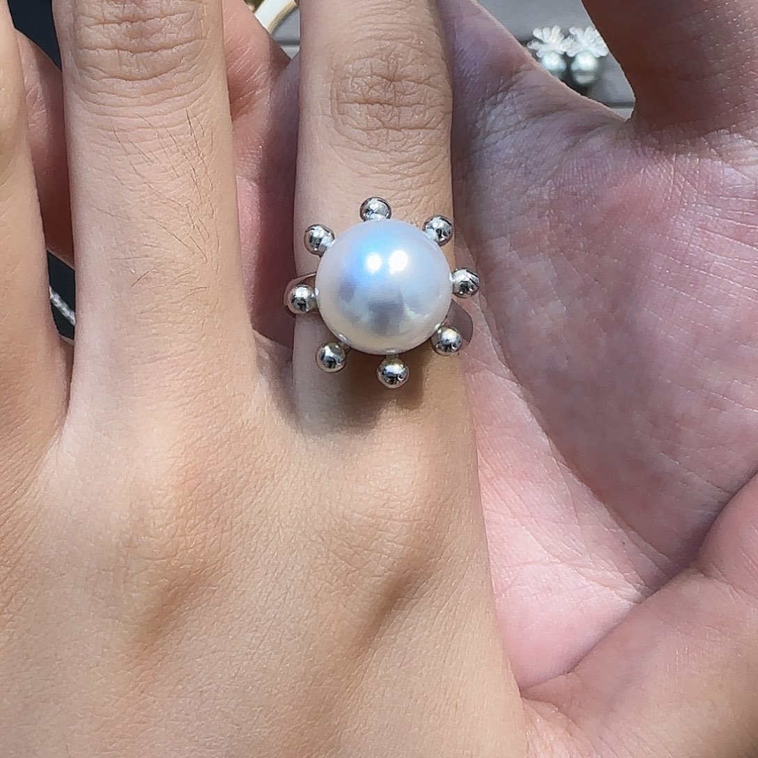 海水珍珠戒指银S925镶嵌
