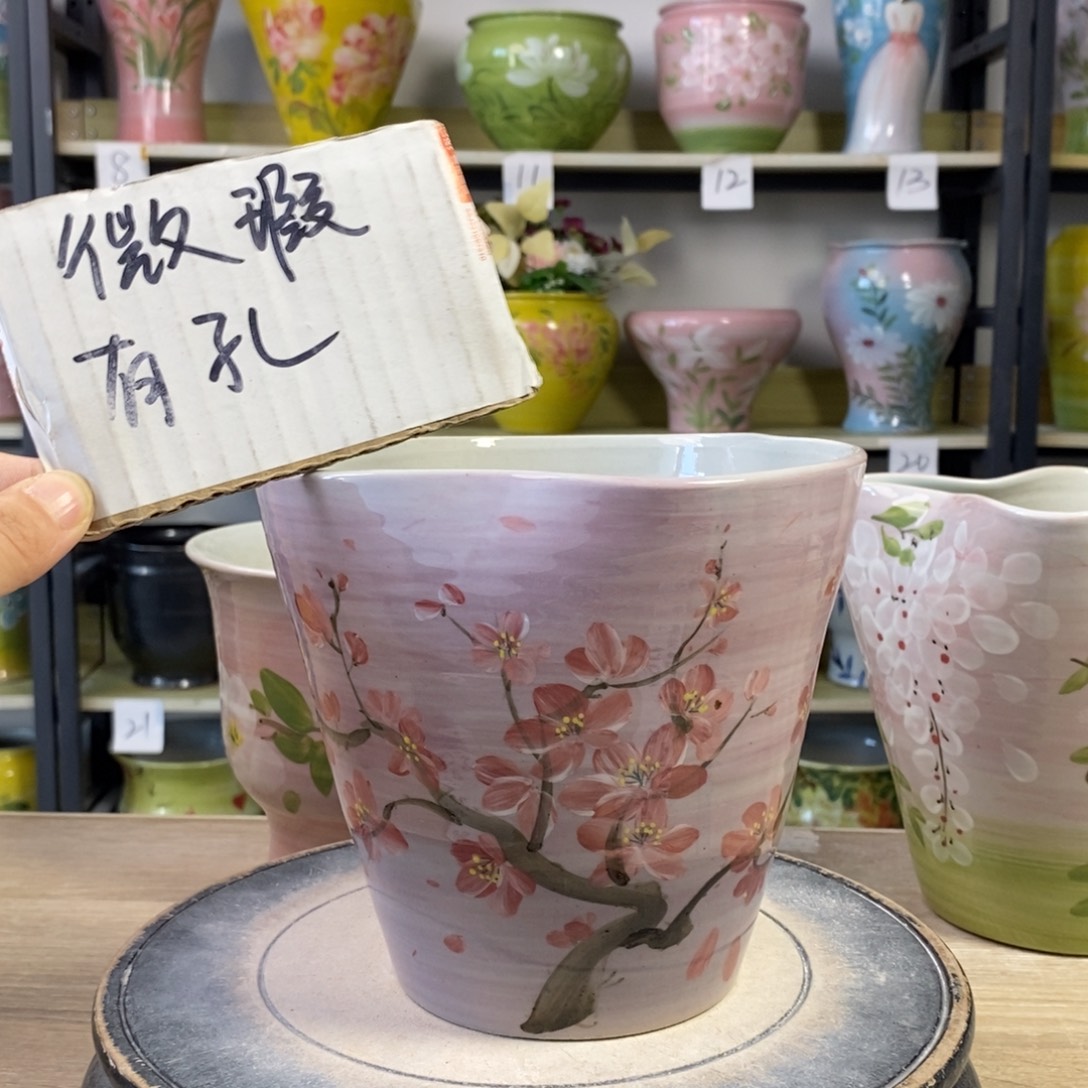 景德镇手工手绘陶瓷花盆