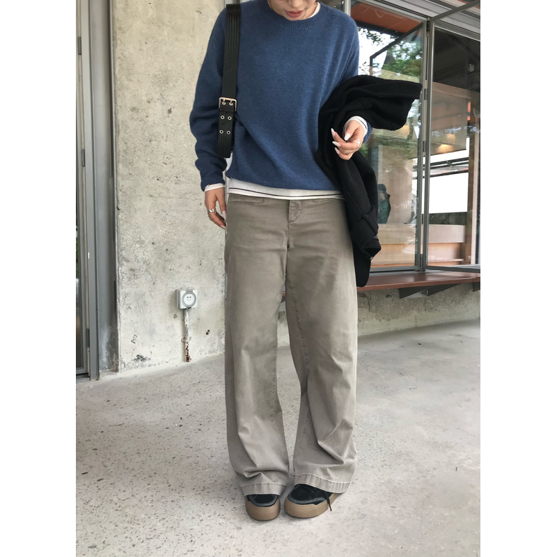 JYZ SEASON.休闲直筒裤常规美式复古时尚常规款中高腰宽松版型裤