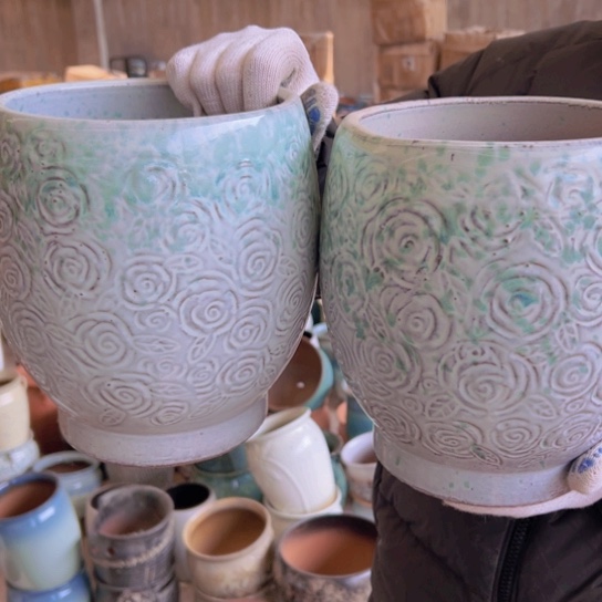 紫砂花盆高21口18—-_—-