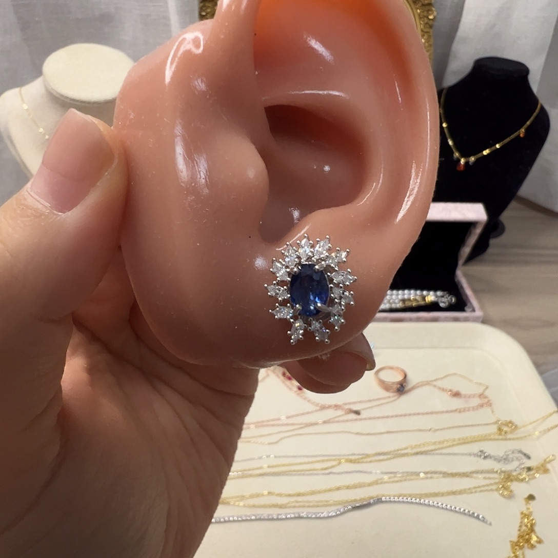 大理石纯铜时尚饰品耳钉