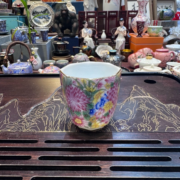 陶瓷万花主人杯X437
