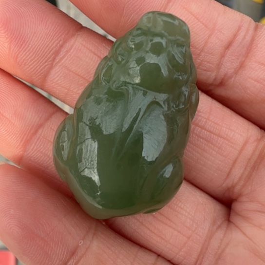 和田玉颈饰未镶嵌3.5带翠貔貅高冰