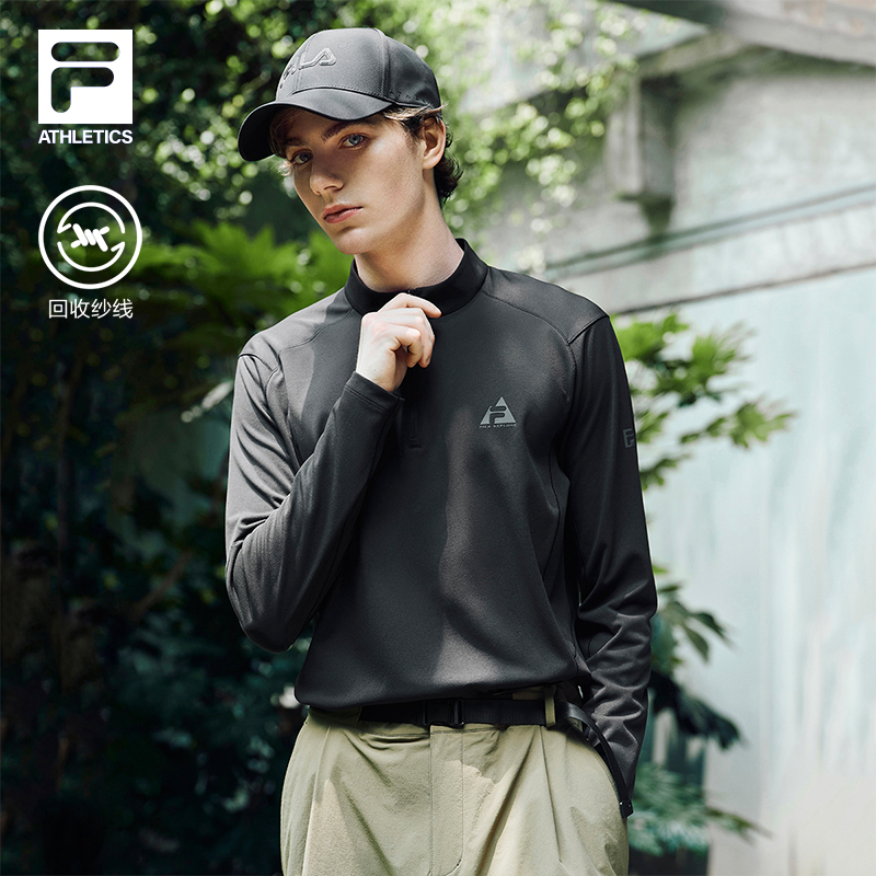 Fila/斐乐男款【回收纱线T恤】早秋户外运动打底长袖衫A11M537206F