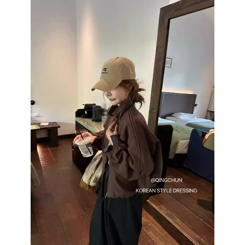 设计感格子拼接短外套女欧洲站2025年早秋新款时尚百搭显瘦上衣潮