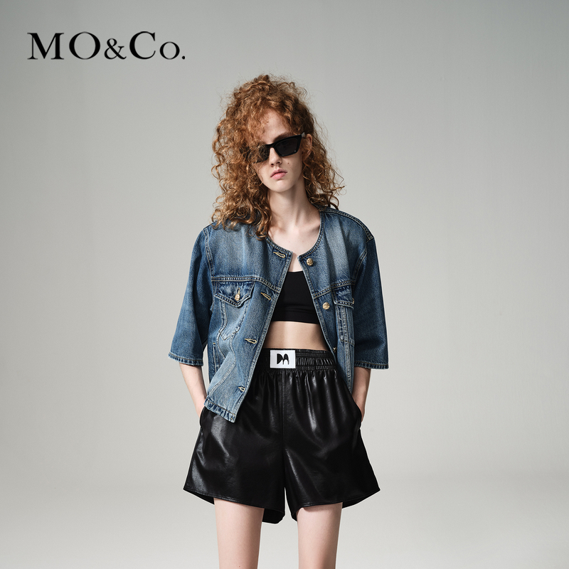 【赵老板专属】MOCO夏金扣中袖牛仔夹克外套MBD2JKTT02