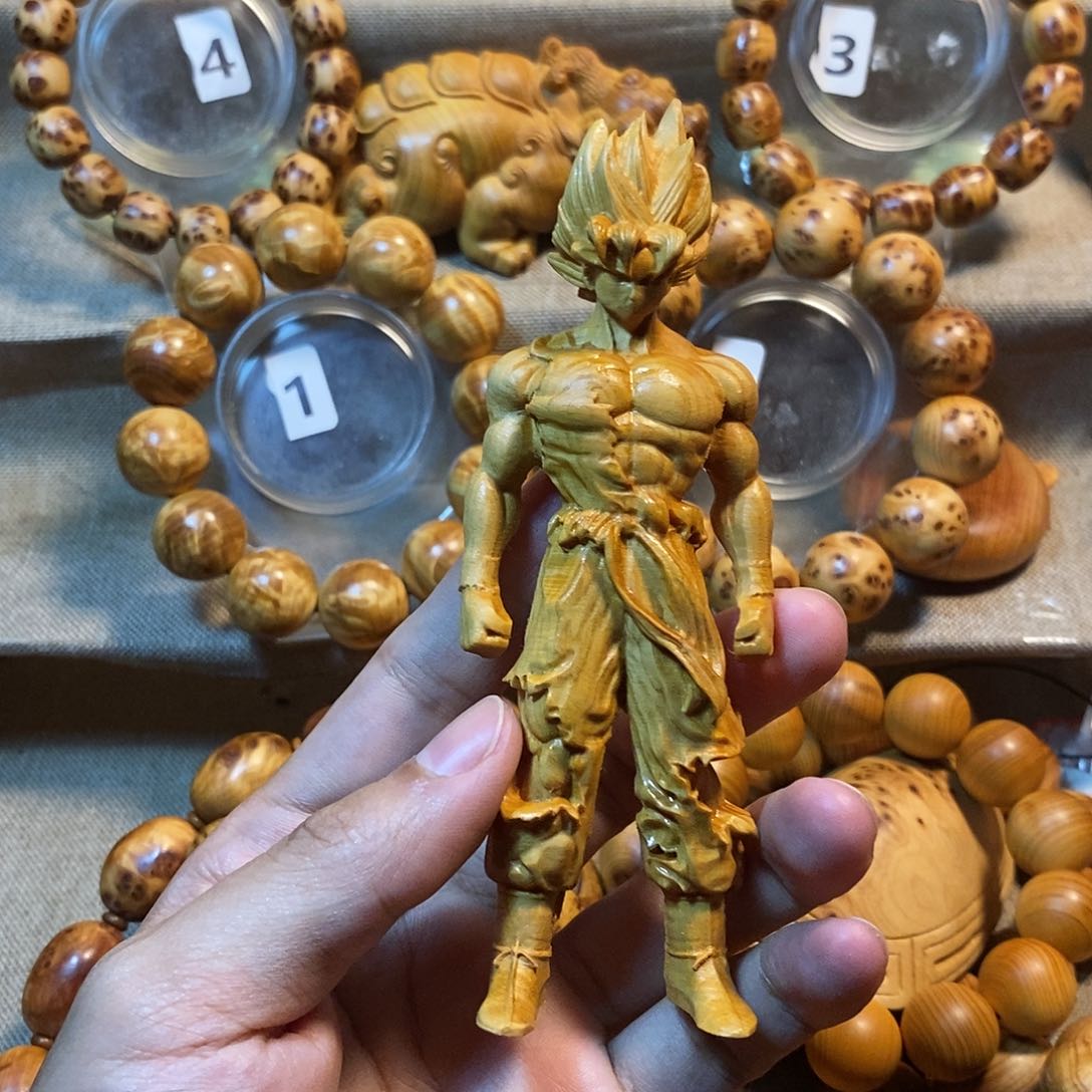 爱***丝柏木（崖柏）崖柏赛亚人摆件