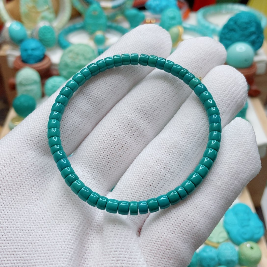 绿松石未镶嵌直切手串4mm