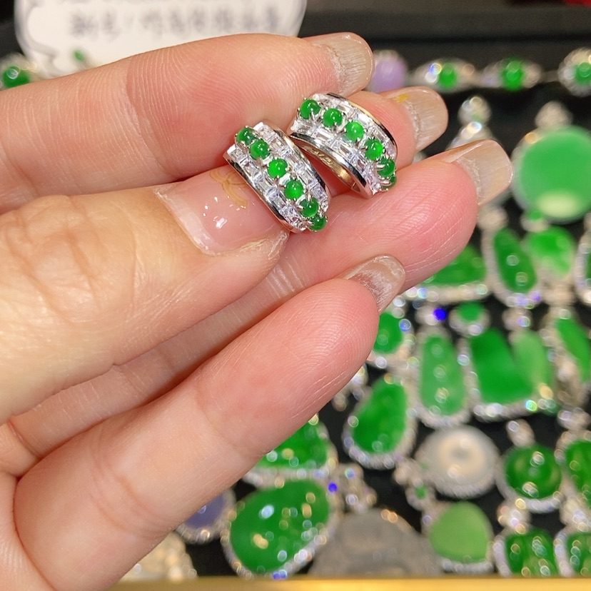 【闪购商品】翡翠未镶嵌耳饰天然翡翠