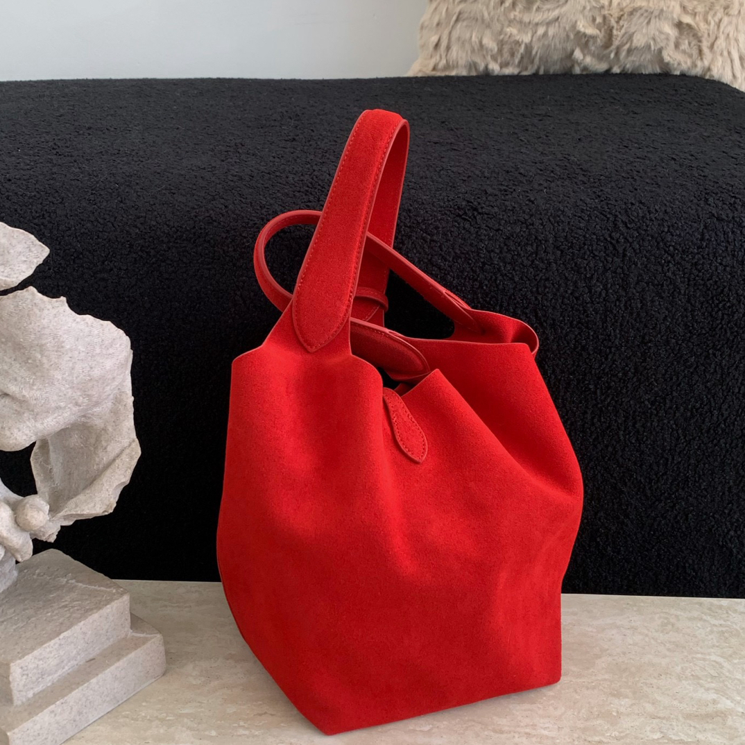 新款老钱风麂皮大号菜篮子包配内袋手提斜挎女士包包35*15*42