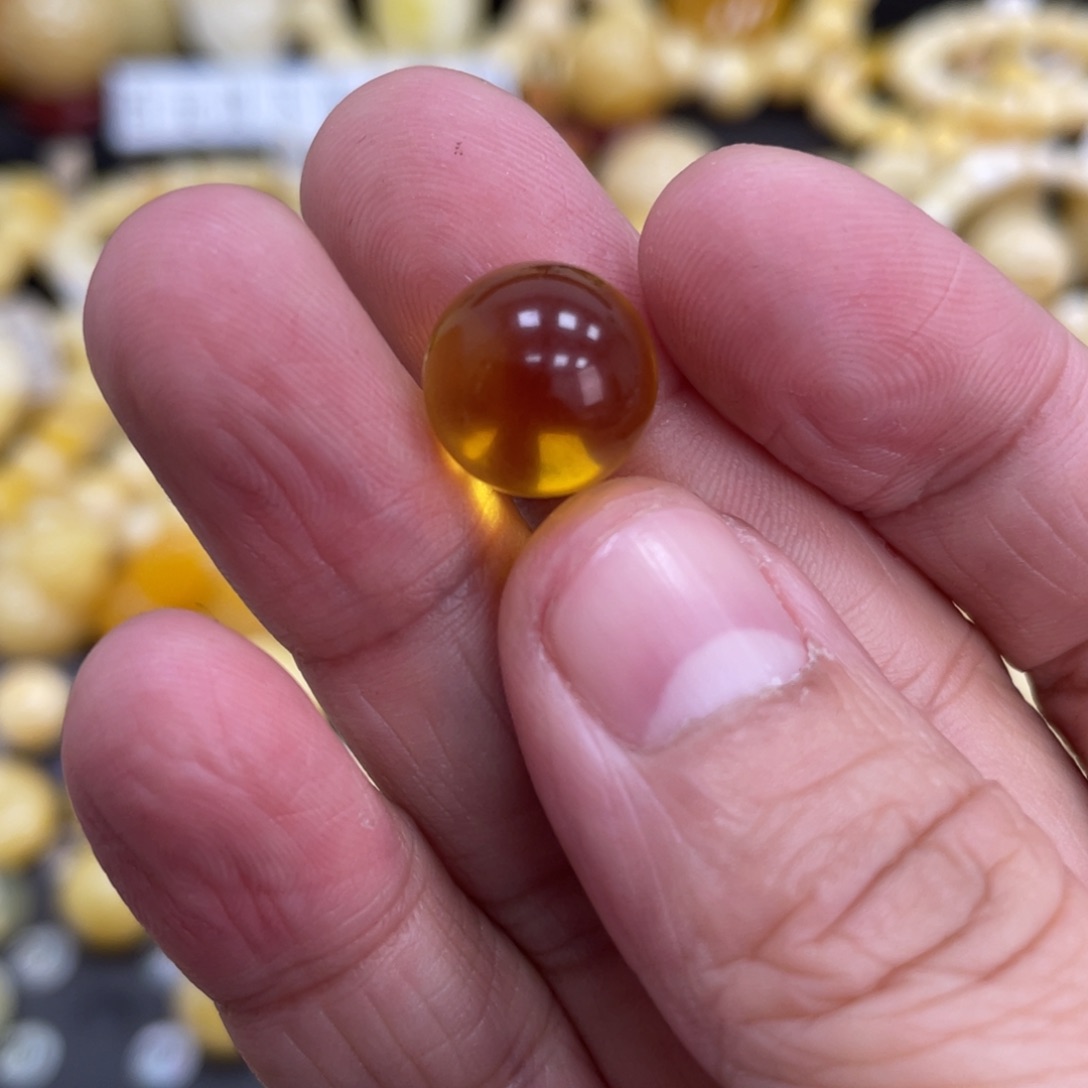 琥珀珠宝奇石未镶嵌12mm