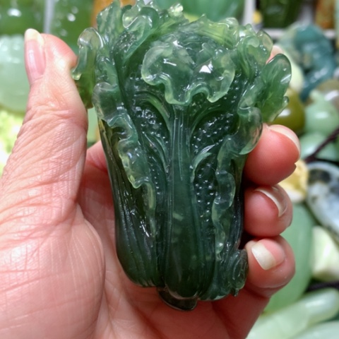 蛇纹石玉手把件未镶嵌