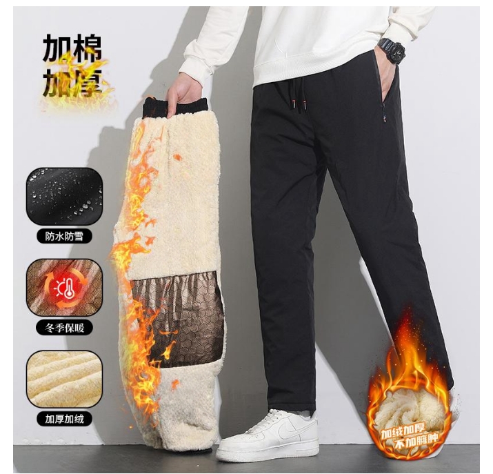 【保罗塞德罗】冬季加绒加厚防寒加厚宽松大码户外棉裤232【露4】