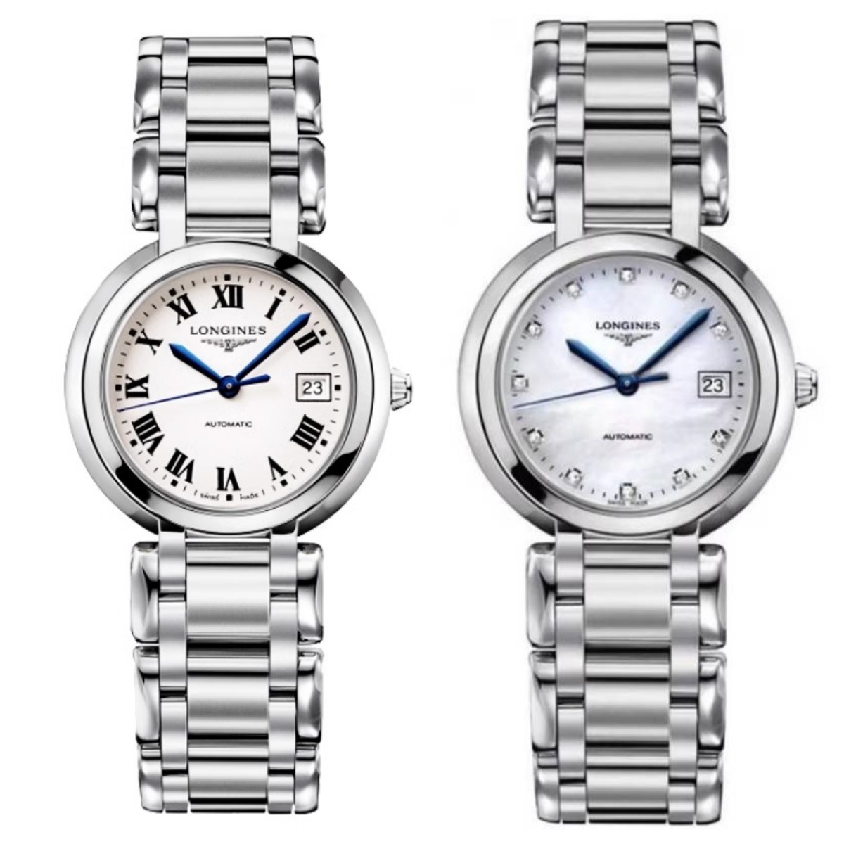99新 Longines/浪琴 心月113/机械/贝母钻刻/表径30mm/女士腕表