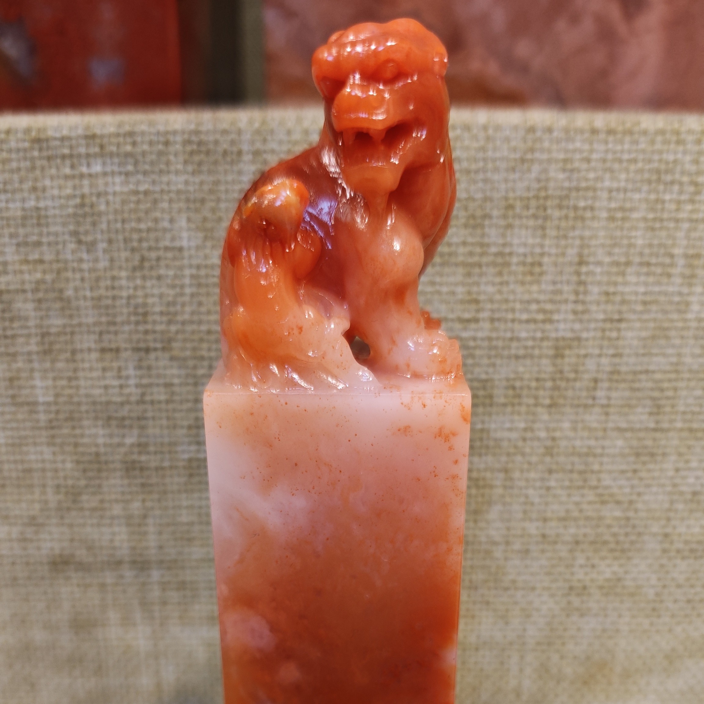 老挝石印章印料古兽钮章