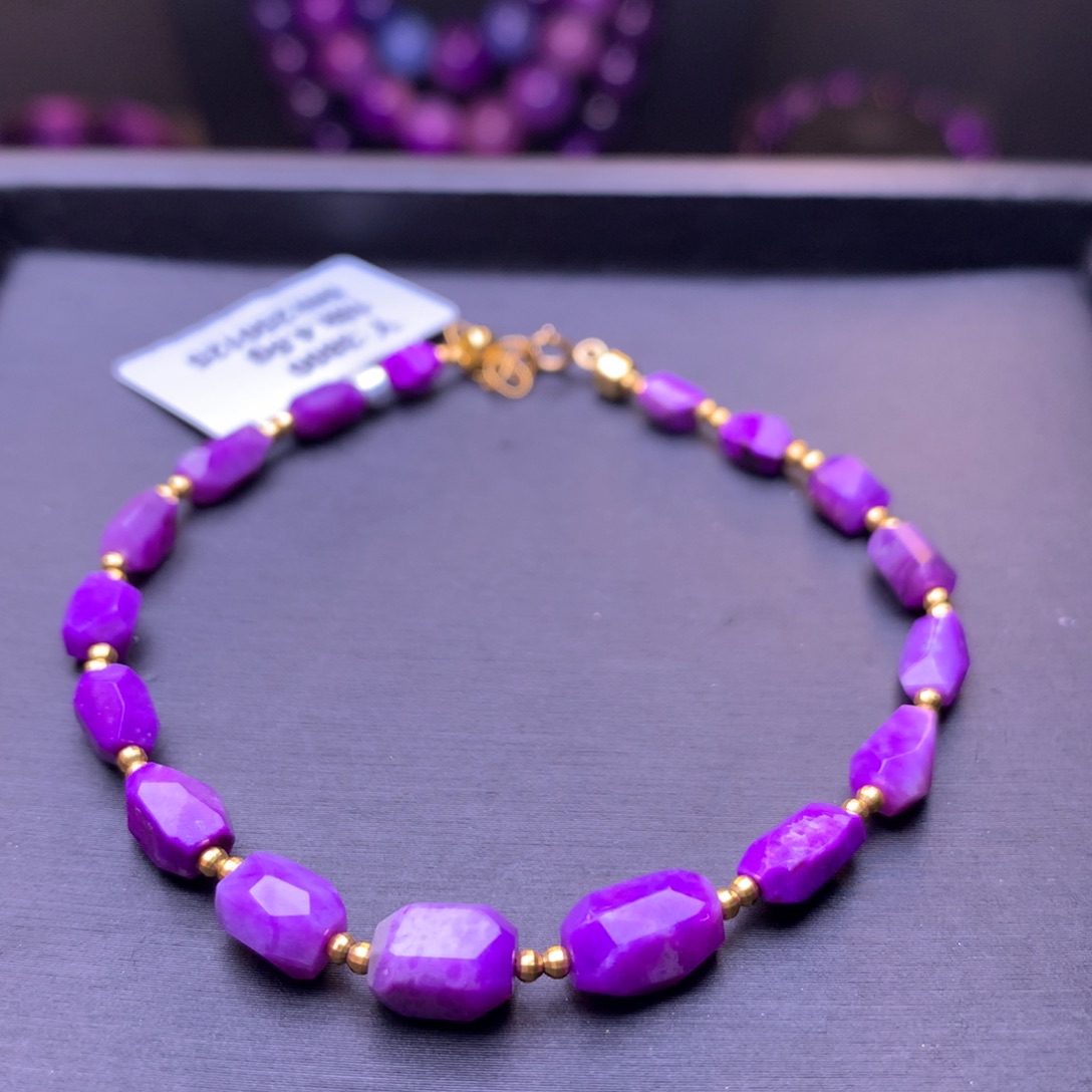 苏纪石（舒俱来）手串18K金镶嵌