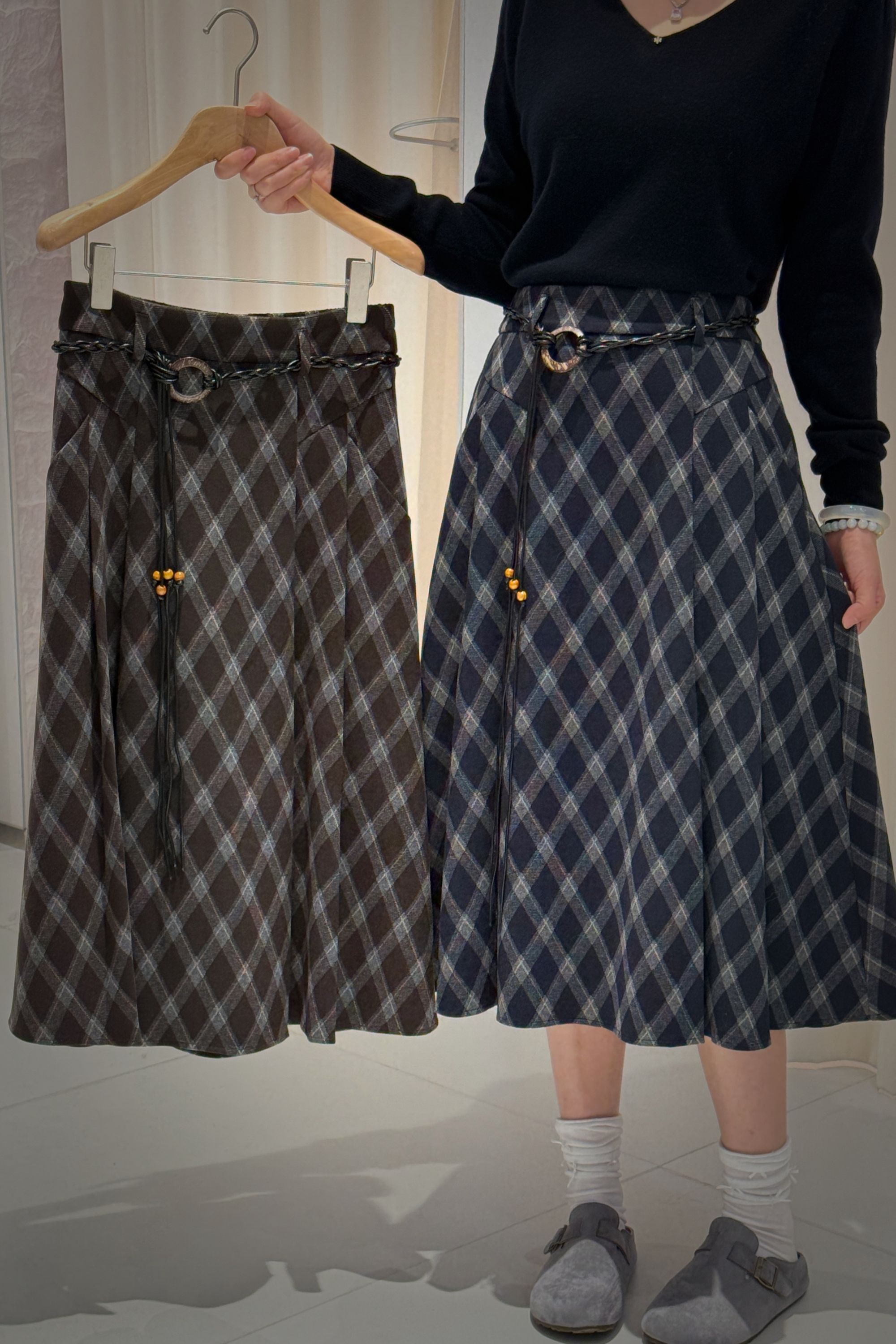 PUZECK普哲2025年秋冬格子半裙CF4Q305907