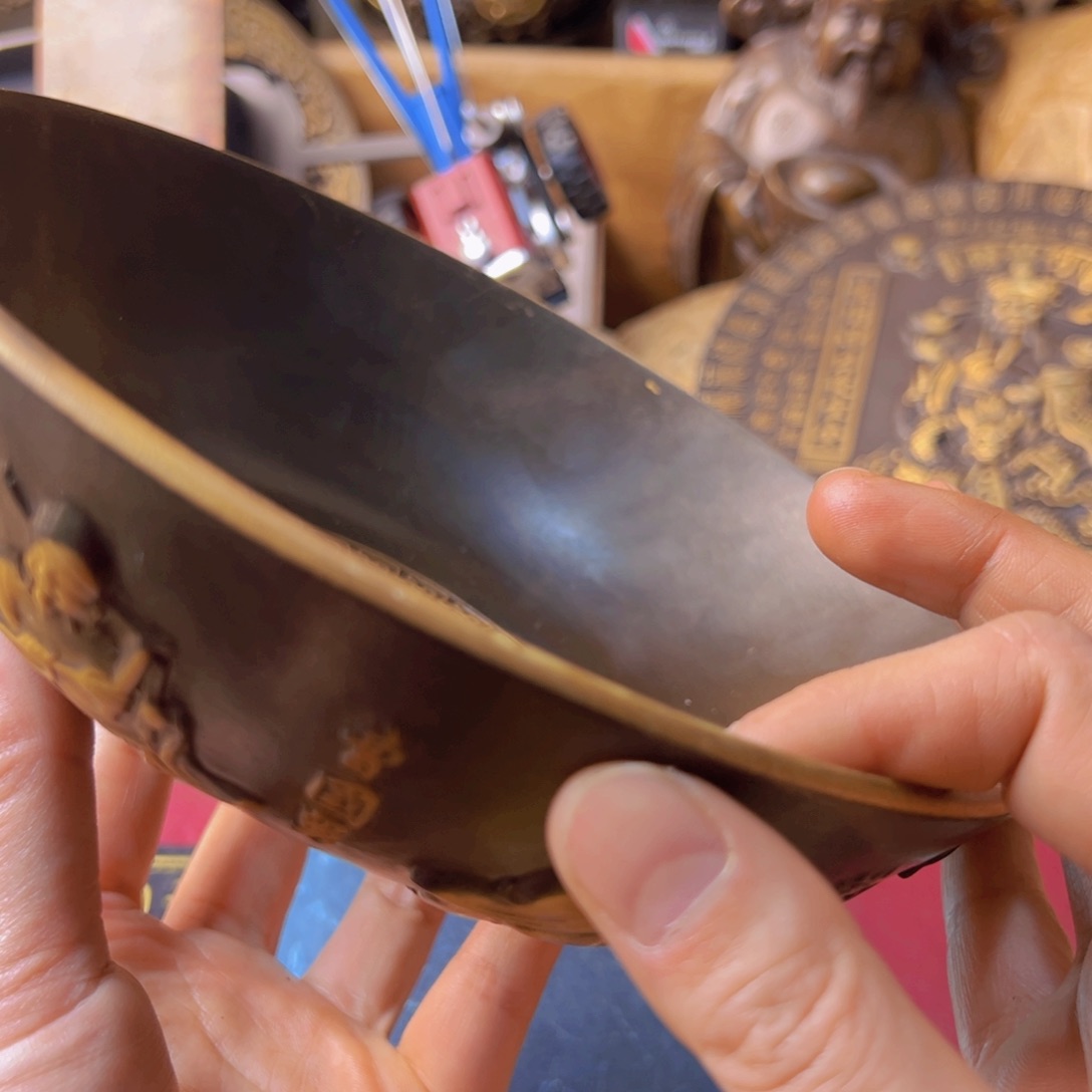 原矿风磨铜佛音碗