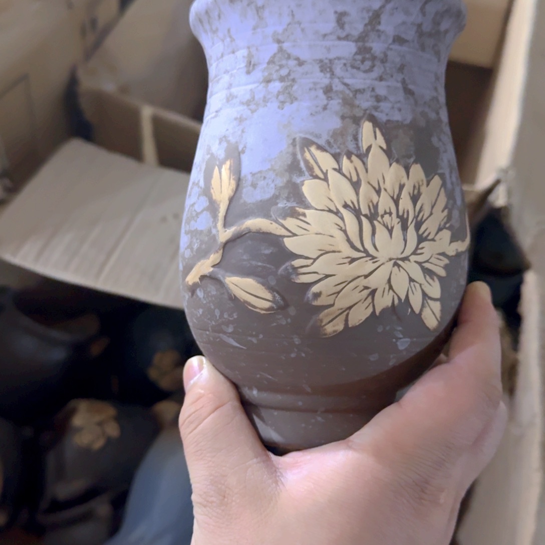 紫砂花盆粗陶盆醋