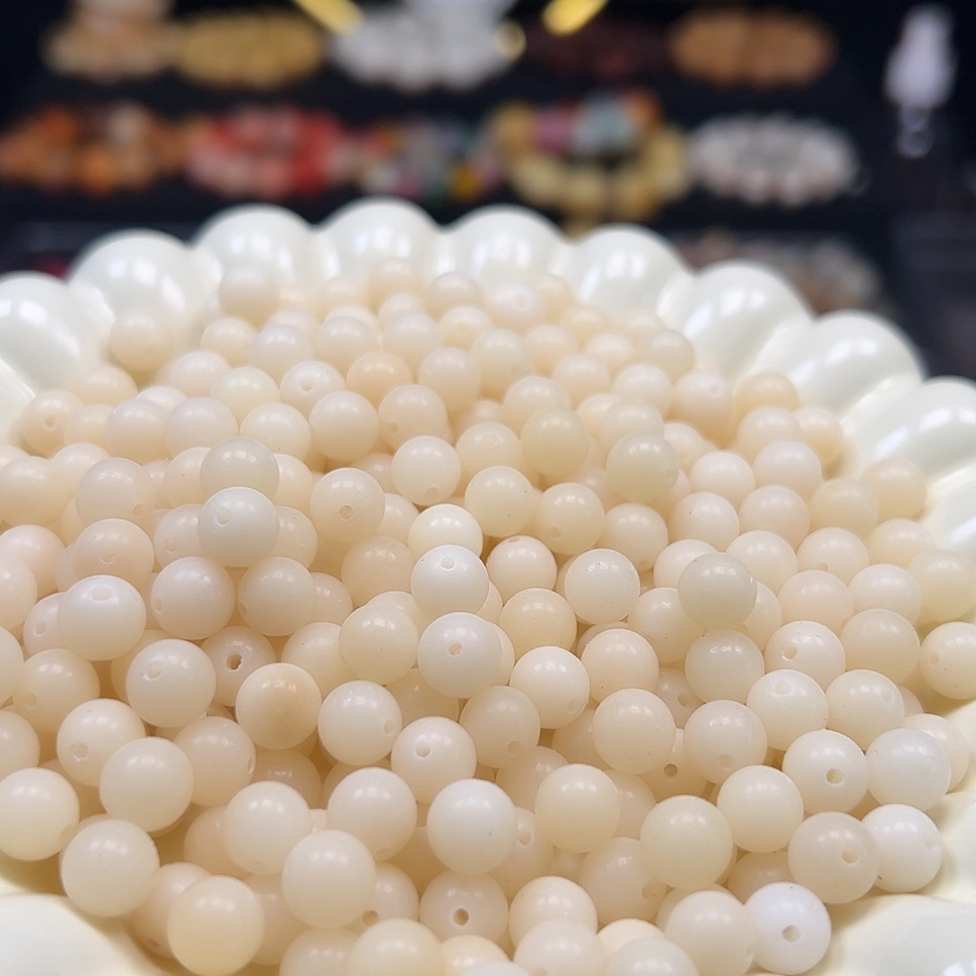 菩提根/象牙果手串卡8奶白圆150颗