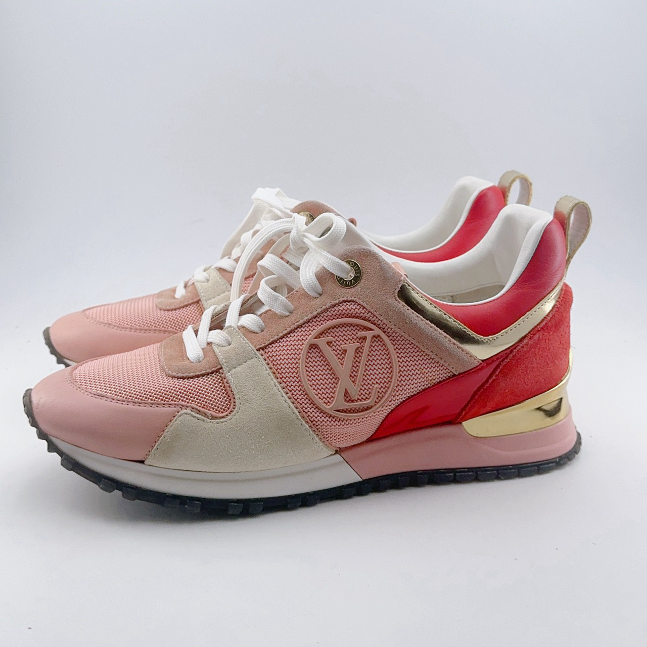 95新 LouisVuitton/路易威登 36.5码/粉红拼色runaway运动鞋
