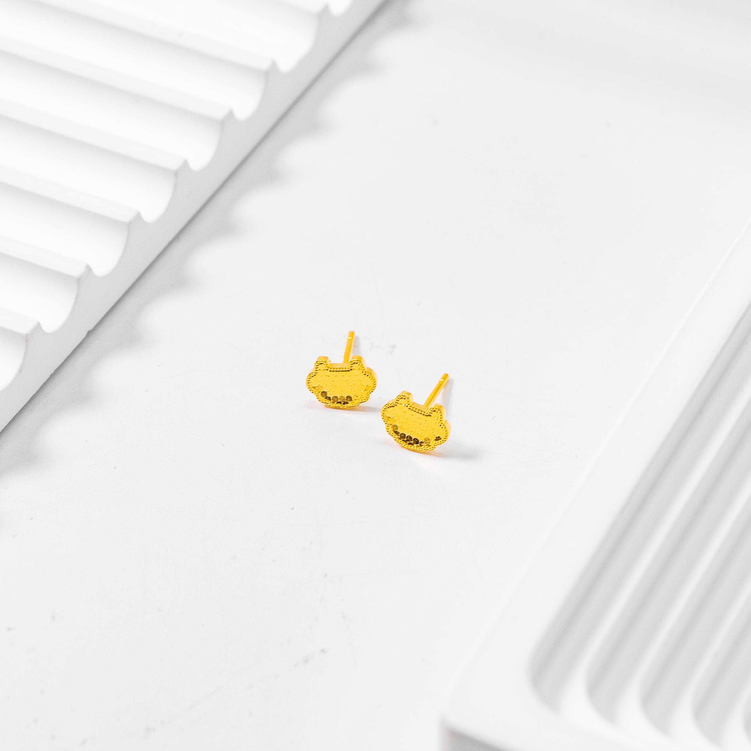 足银耳饰 龙鳞锁包耳钉