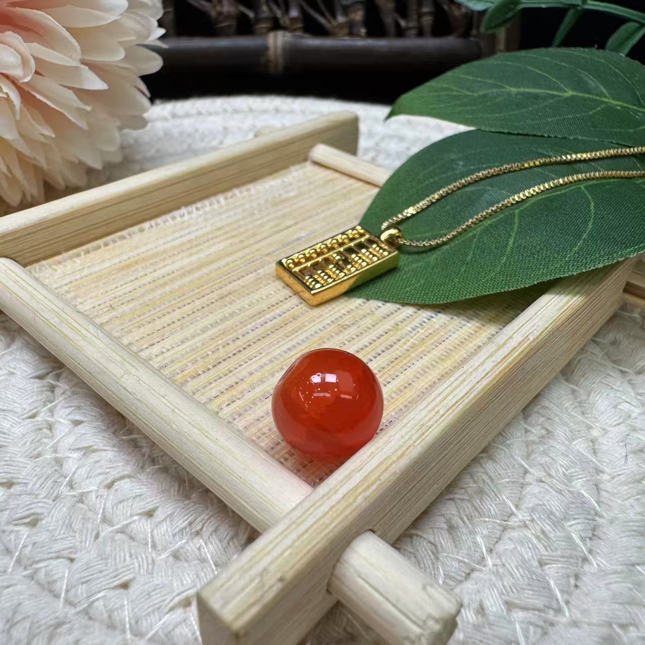 【浩然推荐】足金24K黄金算盘精美吊坠(赠链)J139VS389LZ