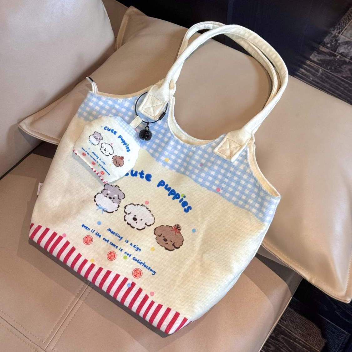 幸运小鬼原创韩版可爱印花女士腋下手提托特卡通高颜值文艺小包