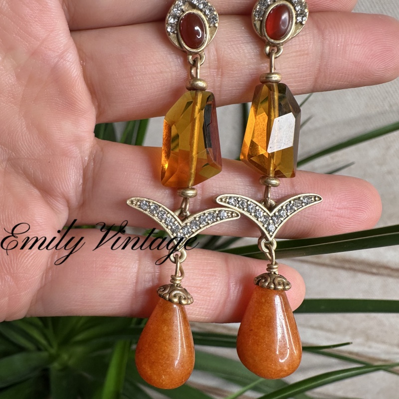 铜合金仿水晶耳饰 【4214】Emily Vintage珍藏款