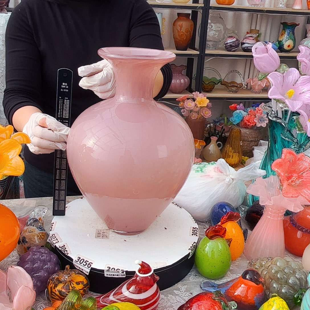 粉复古福利家悦琉璃工艺品不完美