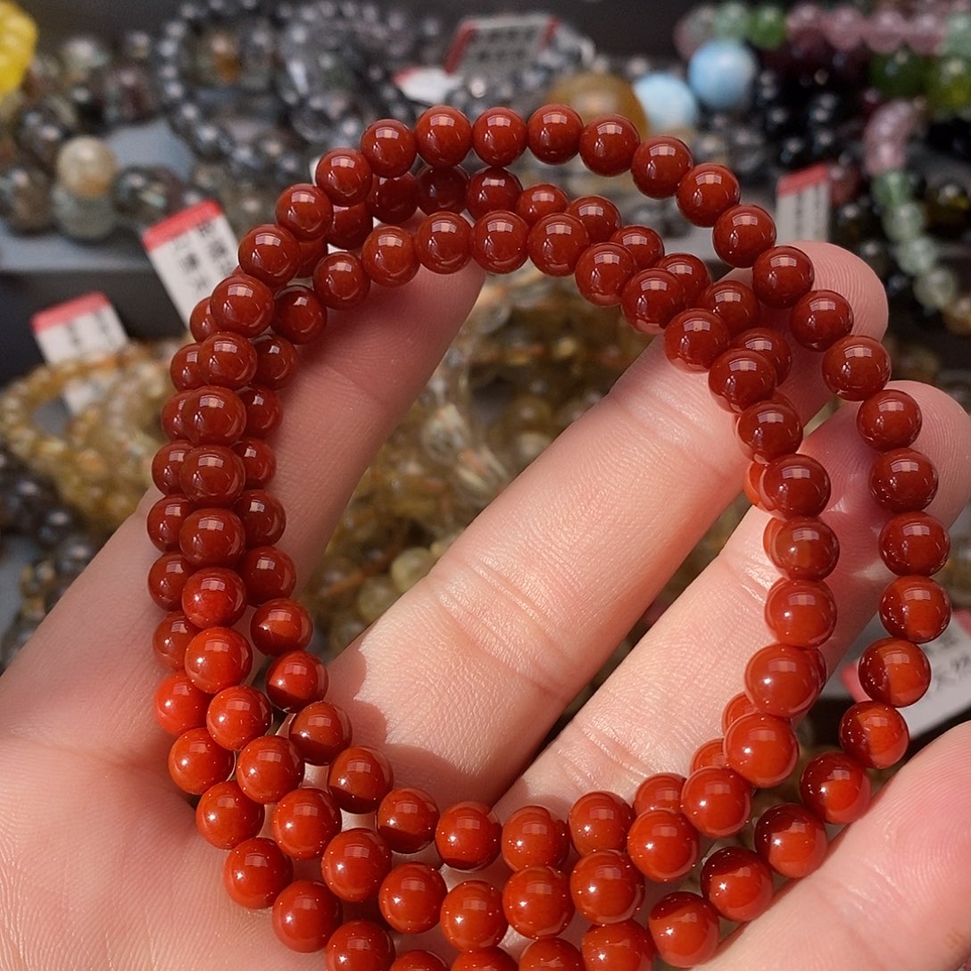南红玛瑙未镶嵌手链