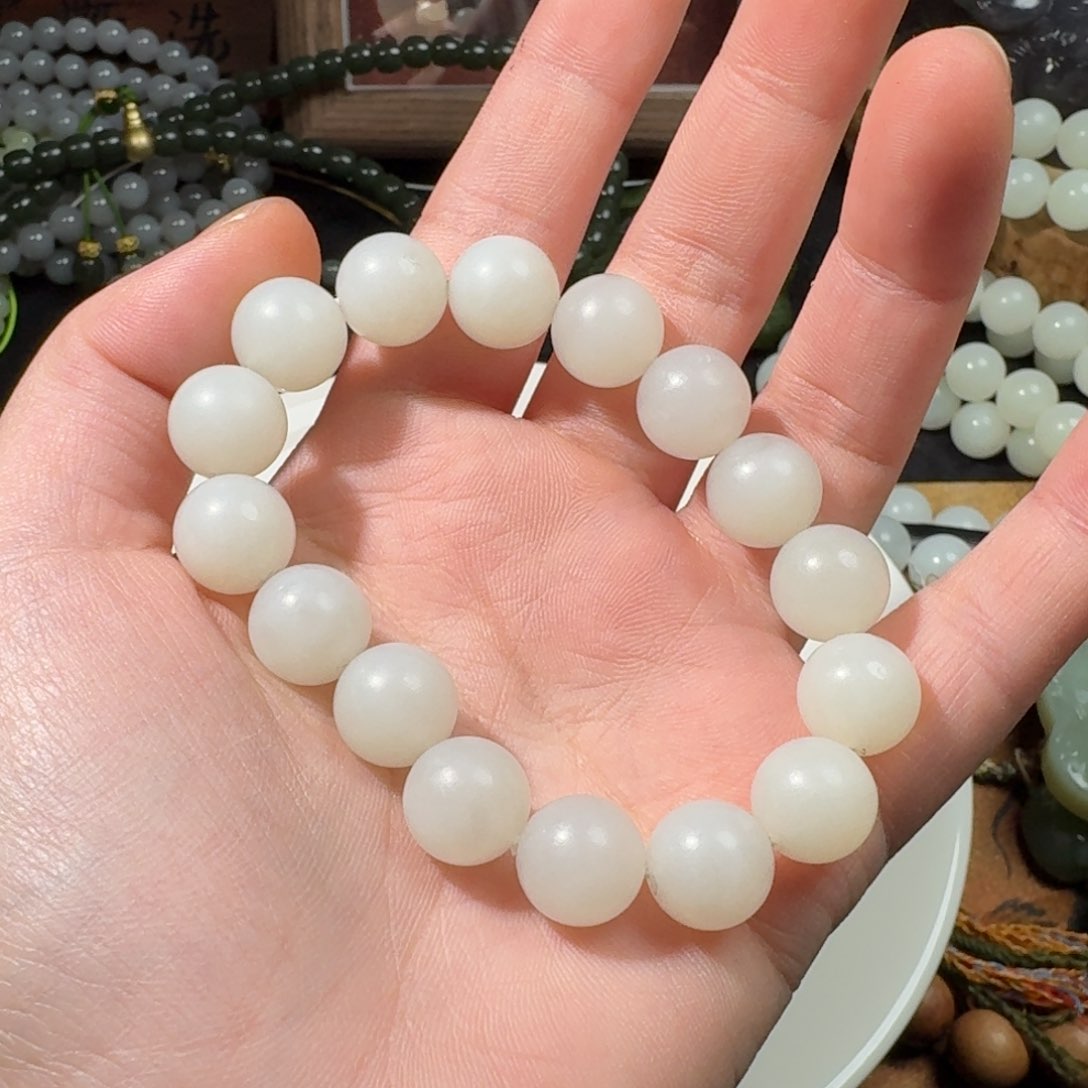 和田玉手串12未镶嵌