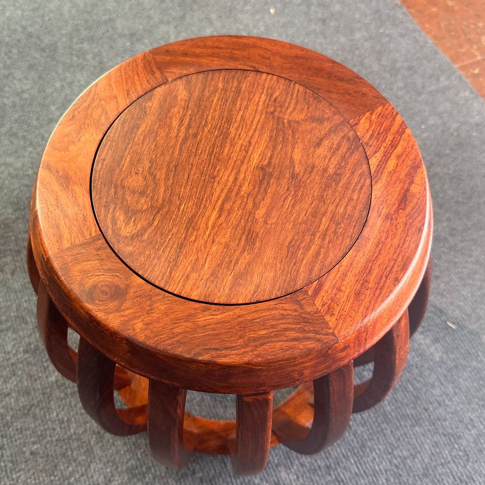 【HF 刺猬梳条鼓凳】   高凳子圆24高31实用马里老料创意客厅鼓风凳