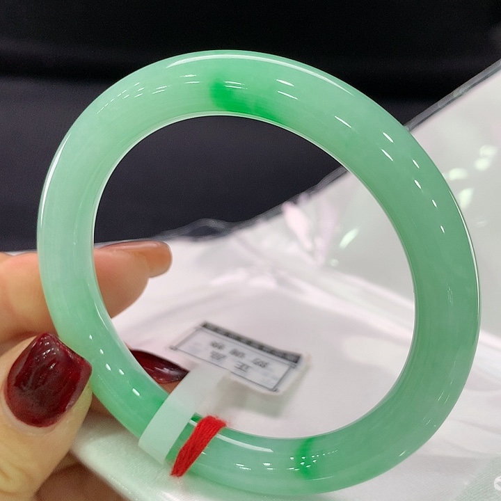 翡翠手镯未镶嵌圆条52-53