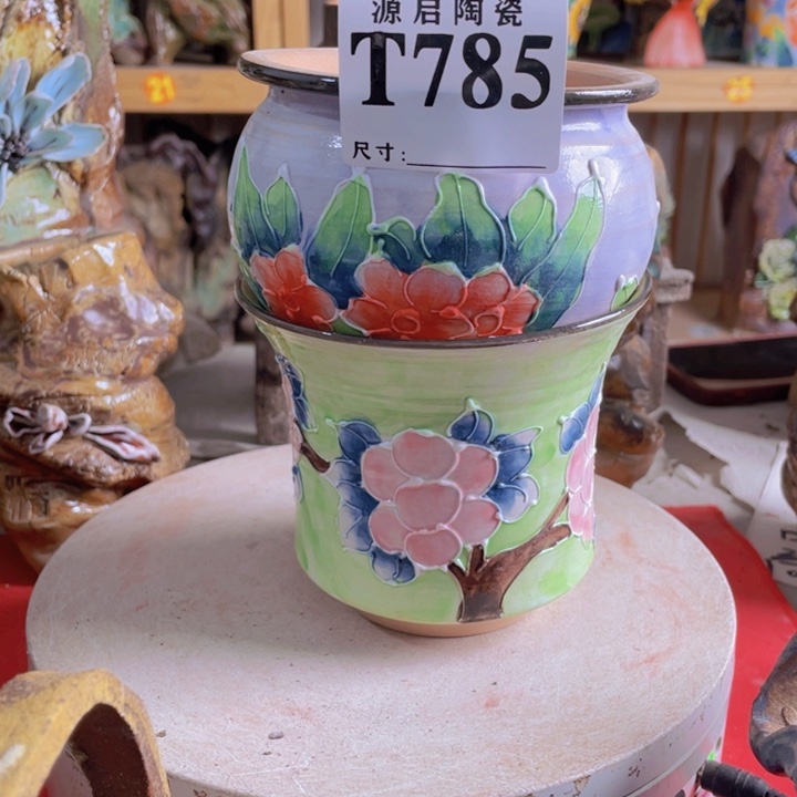 紫砂花盆花*J景德镇陶瓷785