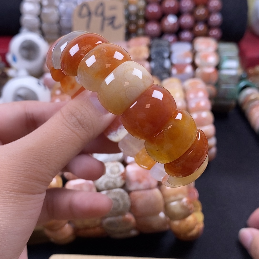 硅化珊瑚（珊瑚玉）未镶嵌手牌12