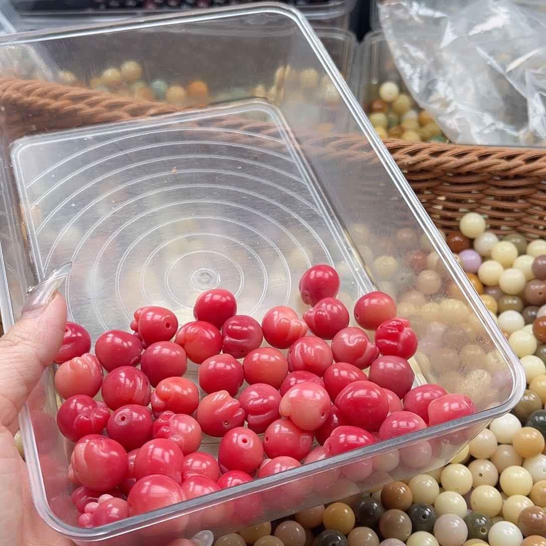 白玉菩提吊坠z微瑕16mm/15+5颗