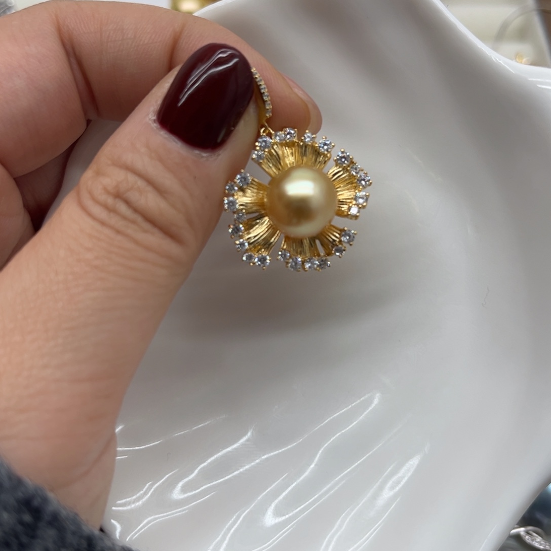 银S925镶嵌吊坠(不含链)海水珍珠