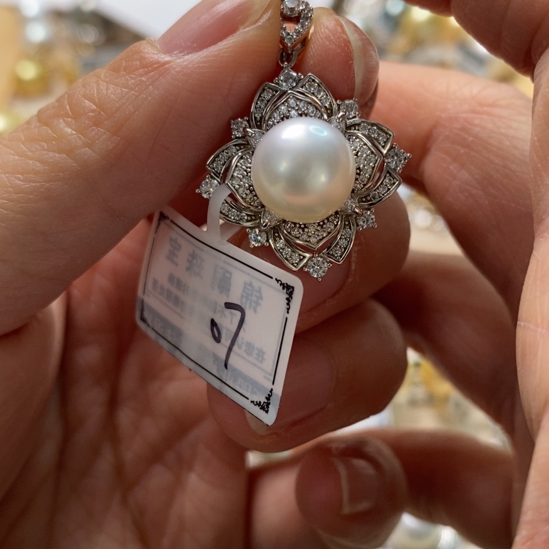 海水珍珠颈饰银S925镶嵌