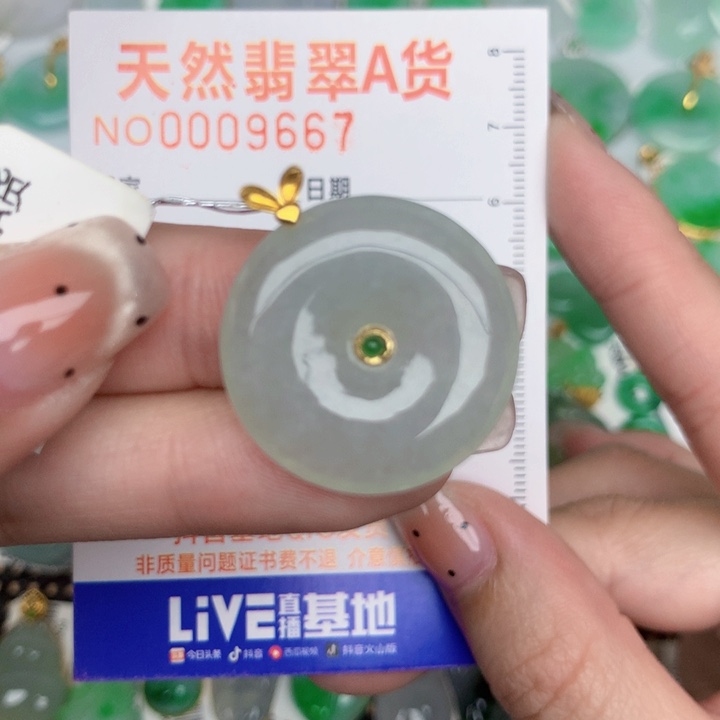 翡翠18K金镶嵌颈饰扣