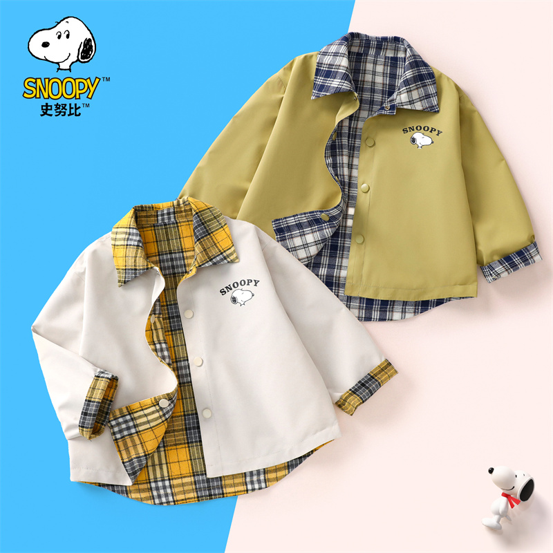 儿童新春格子两面穿衬衫外套KRT101