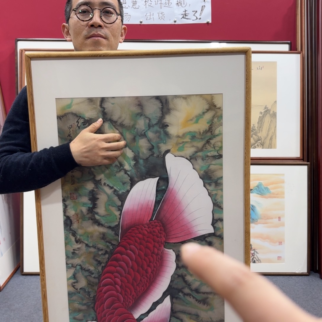 国画带框绘画120/60尺寸